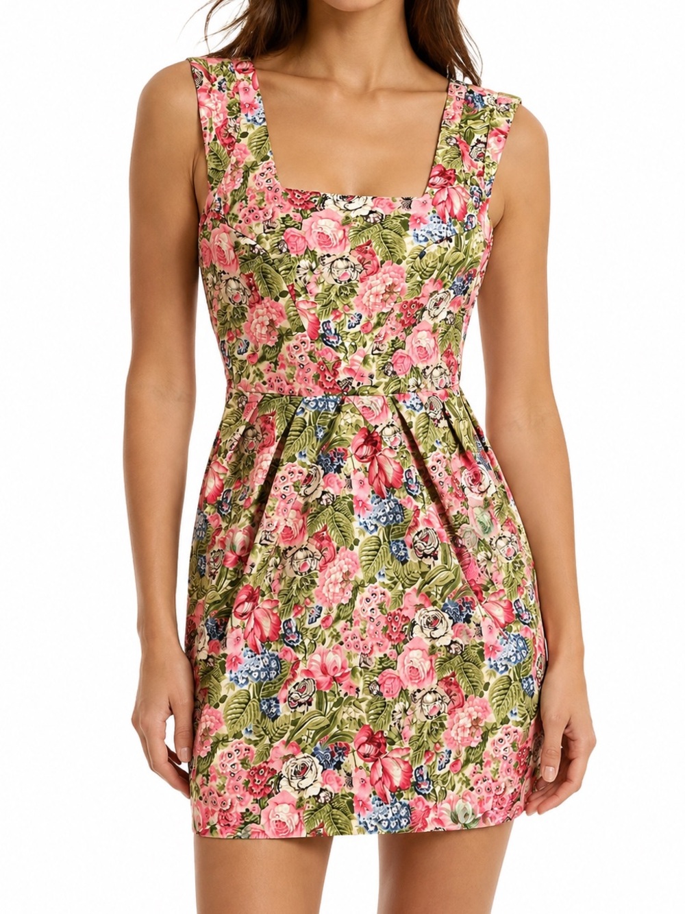 River Island Starlet Floral Flare Mini Dress Pink UK 6 Cottagecore Romantic Rose